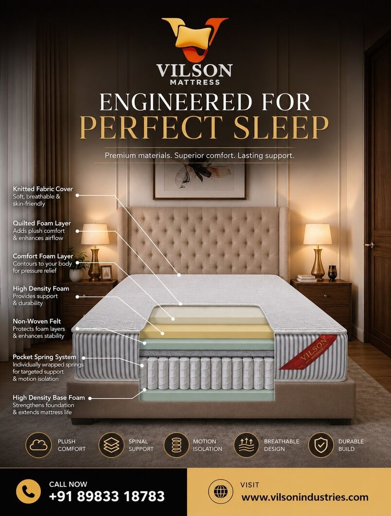 🌙 Engineered for Perfect Sleep with Vilson Mattress 🌙