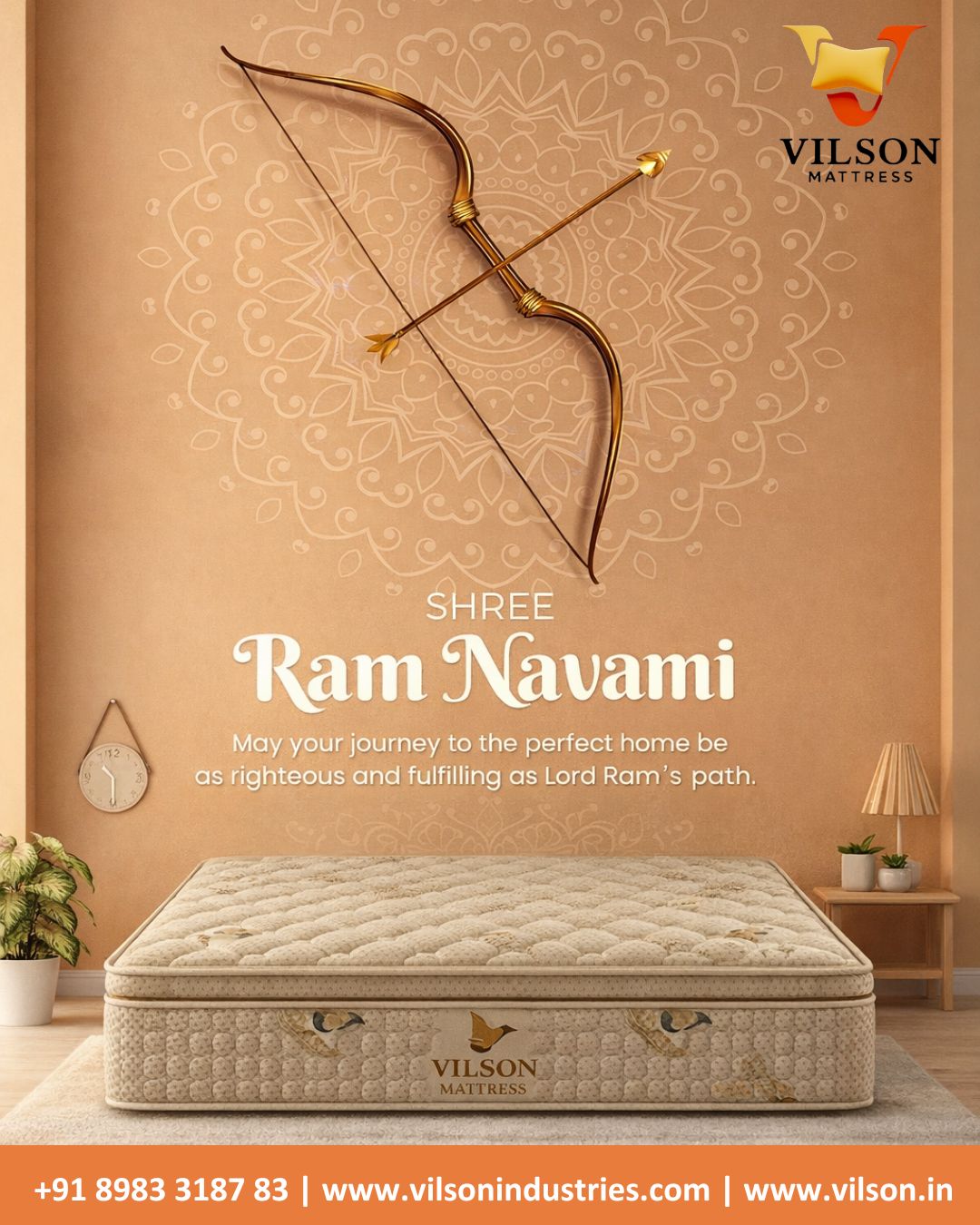 Celebrate the divine occasion of Ram Navami with peace, comfort, and positivity ✨🙏