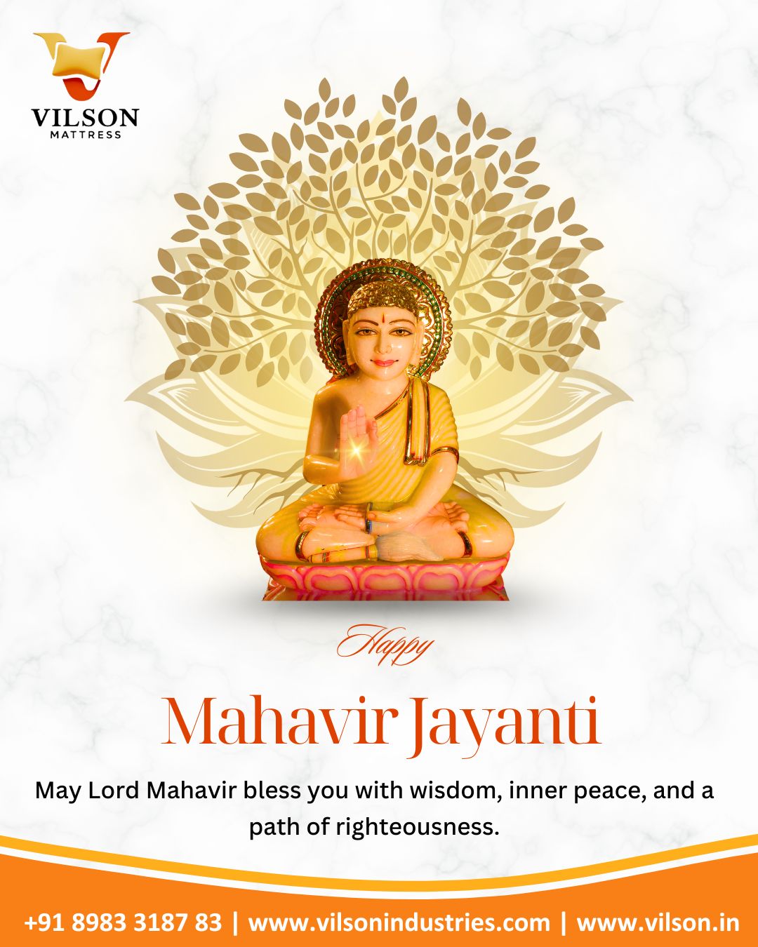 Celebrate the divine occasion of Mahavir Jayanti with peace, compassion, and truth. May Lord Mahavir guide you towards a life filled with wisdom, non-violence, and inner harmony.